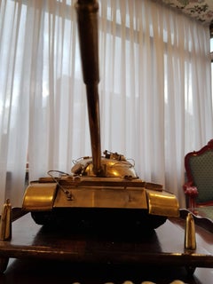 II World War Russian Tank in Brass, Wood and Rubber