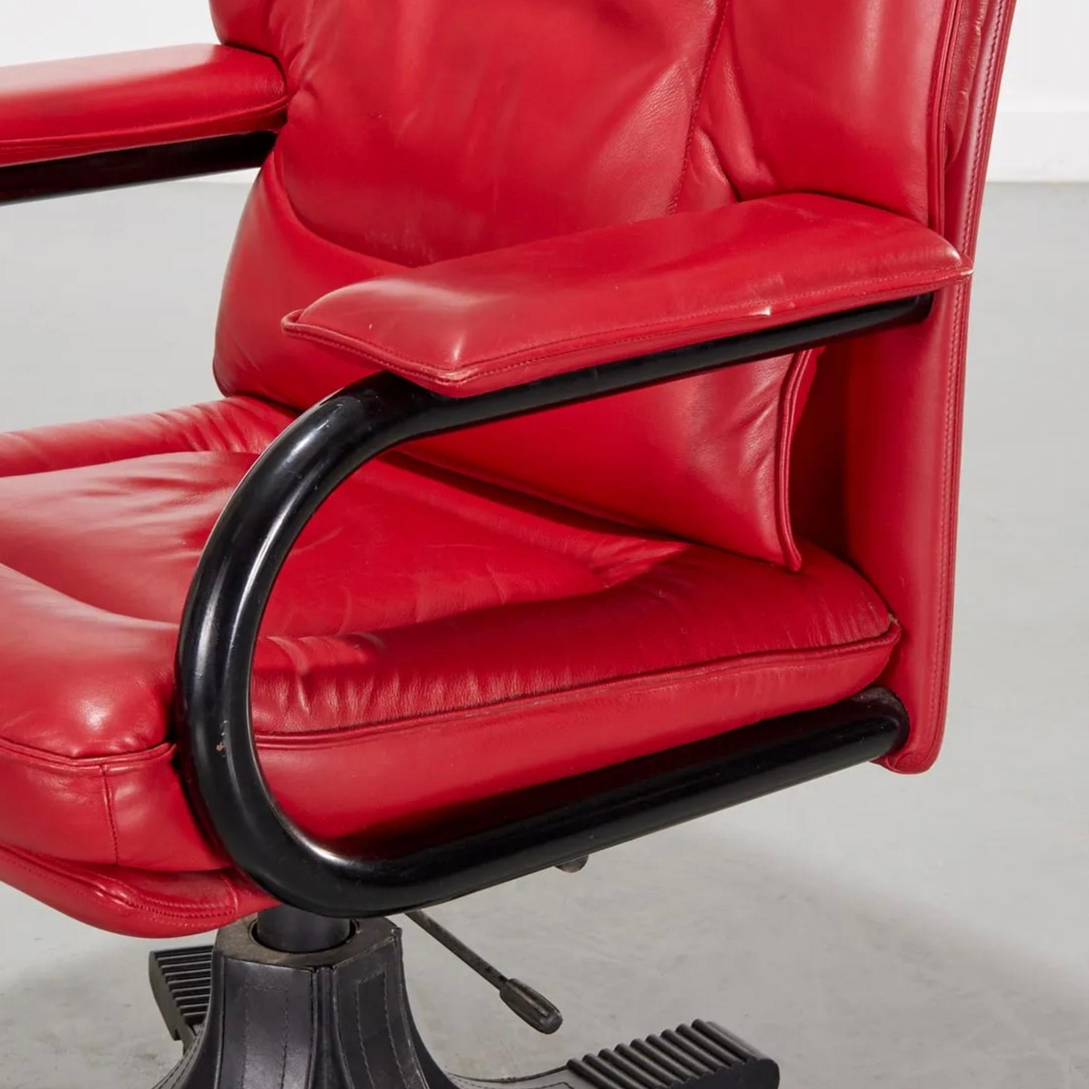 Italian i4 Mariani for Pace Leather Executive Office Chair For Sale