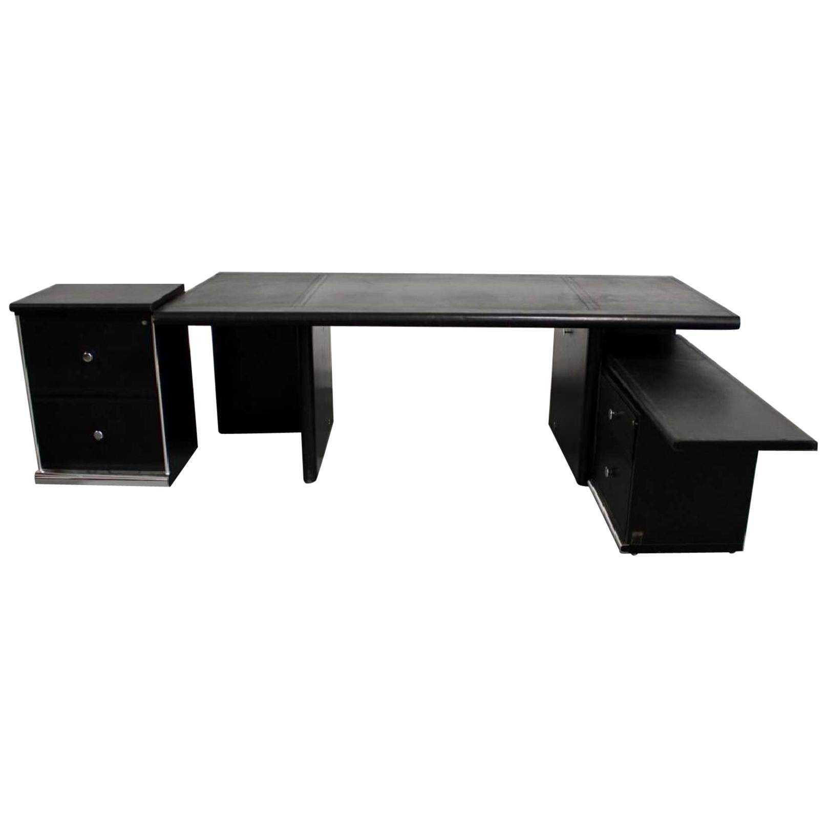 i4 Mariani for The Pace Collection Large Executive Desk with File Cabinets