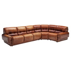 Used i4 Mariani Large Sectional Sofa in Patinated Brown Leather