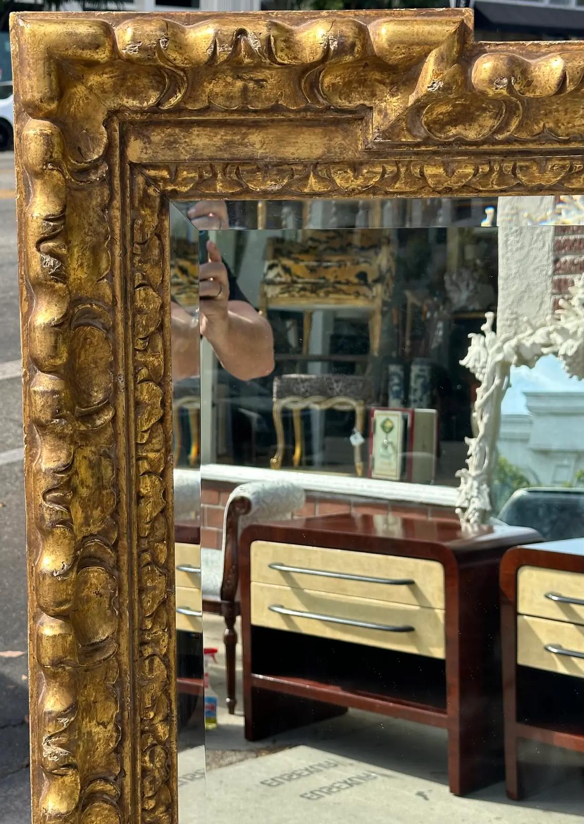 I8th C Style Paul Ferrante Italian Baroque Giltwood Mirror
