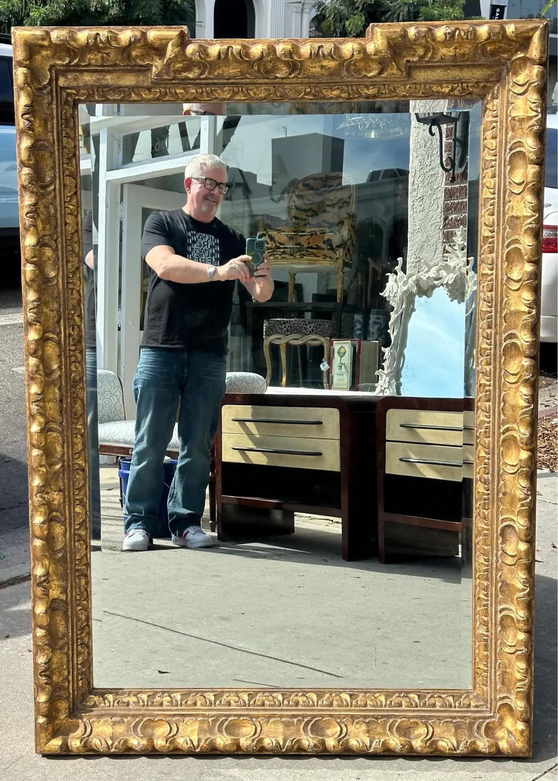 American I8th C Style Paul Ferrante Italian Baroque Giltwood Mirror For Sale