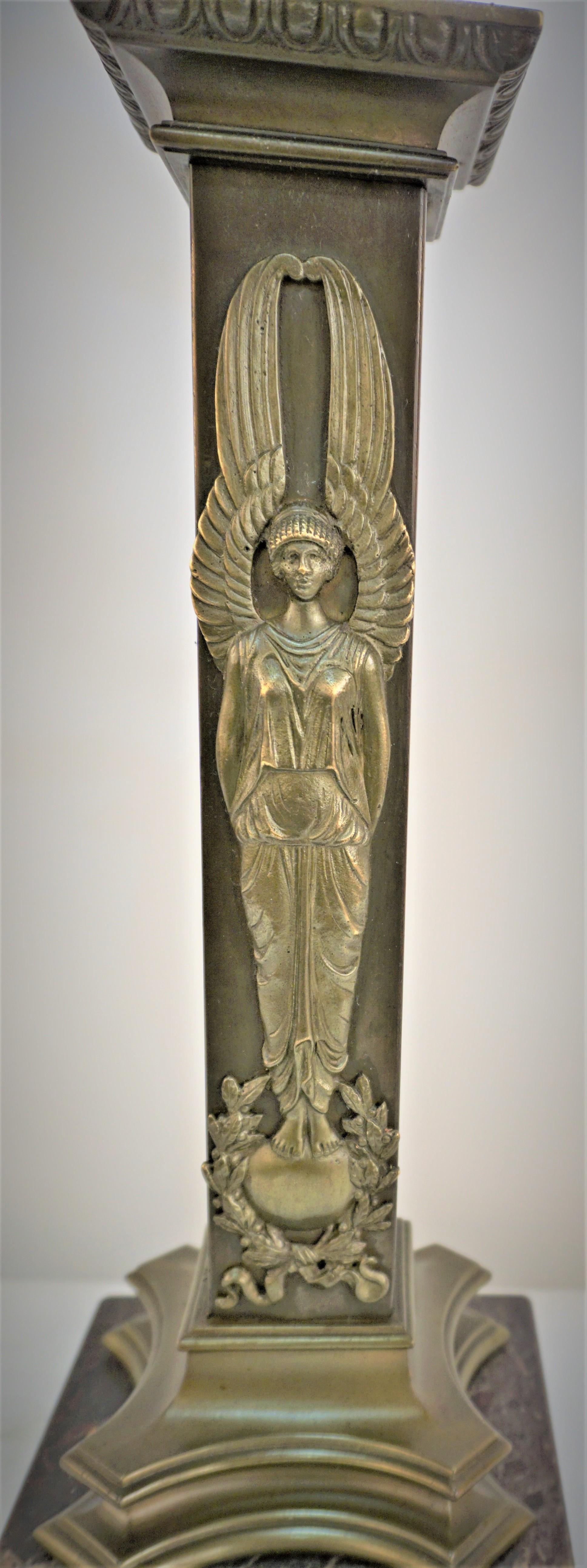 I9th Century Bronze Empire Table-Desk Lamp  For Sale 1