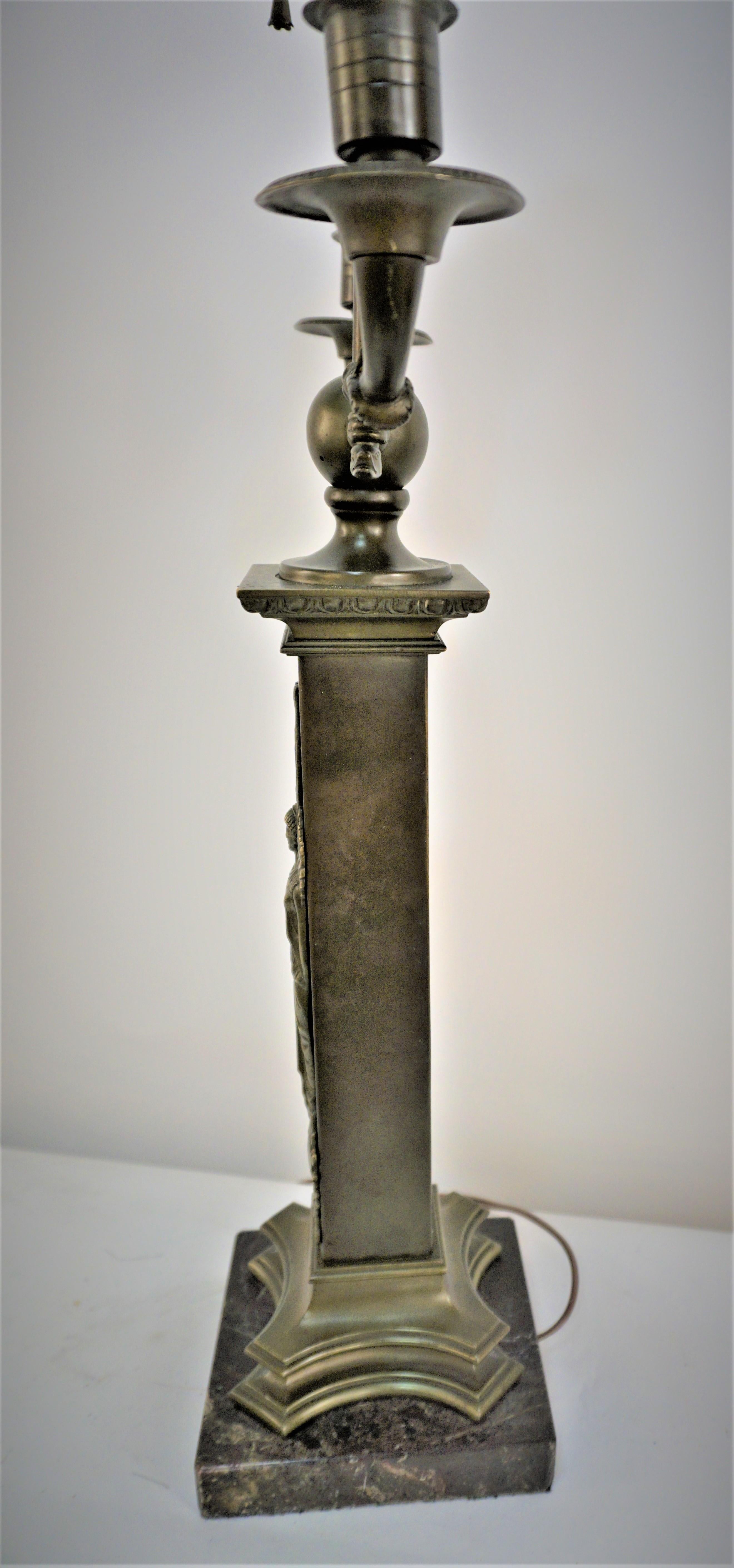 I9th Century Bronze Empire Table-Desk Lamp  For Sale 5