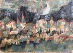 "Landscape ", oil pastel, paper, 50x72