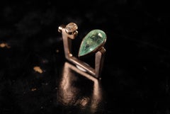 Ia Jewels 14 Carat Gold  Emerald Vintage Diamond Fashion Ring