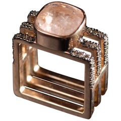 Ia Jewels 14 Carat Gold Kunzite Diamond Fashion Ring