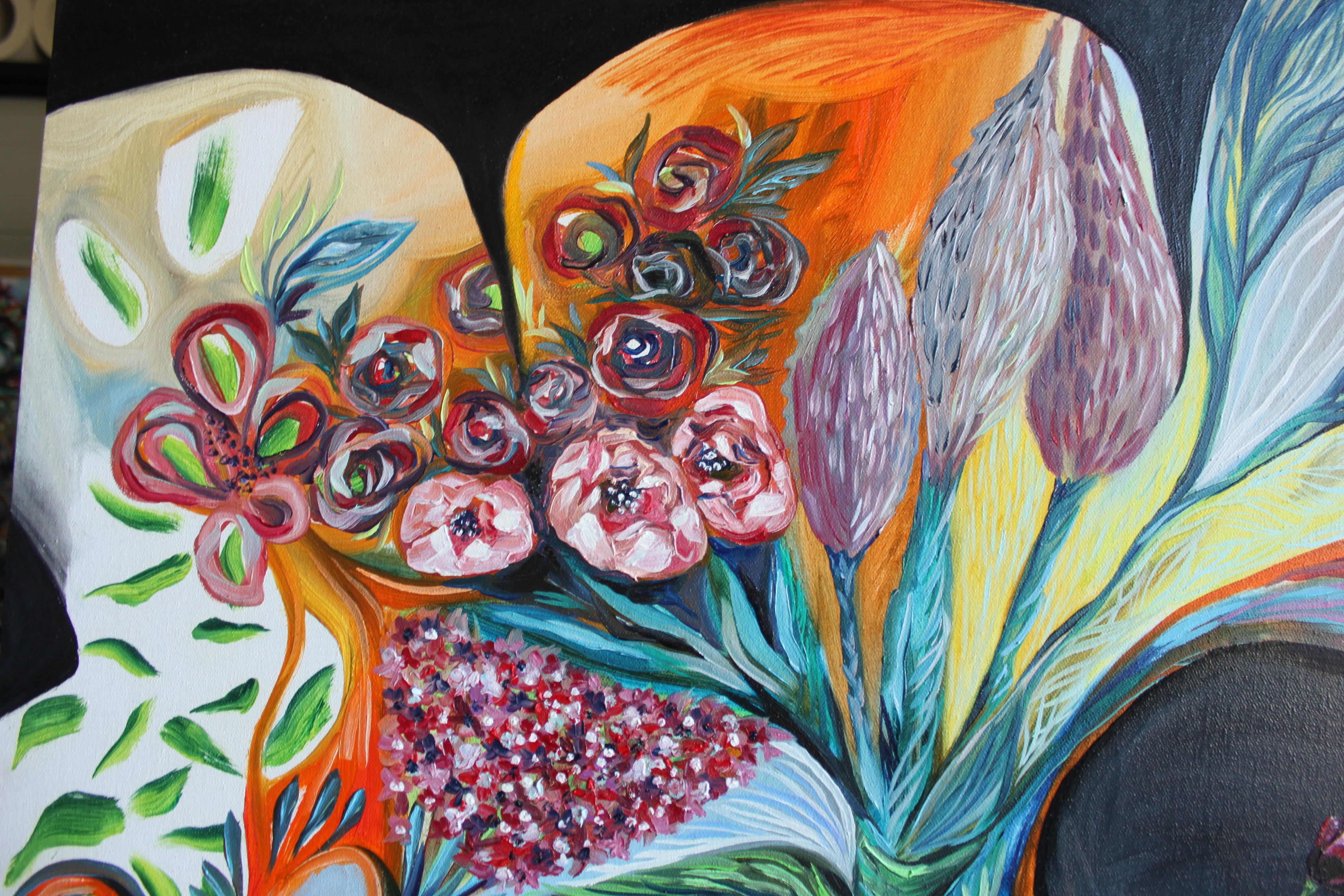 Zeitgenössische georgische Kunst von Ia Liparteliani - Kiss your Flower im Angebot 2