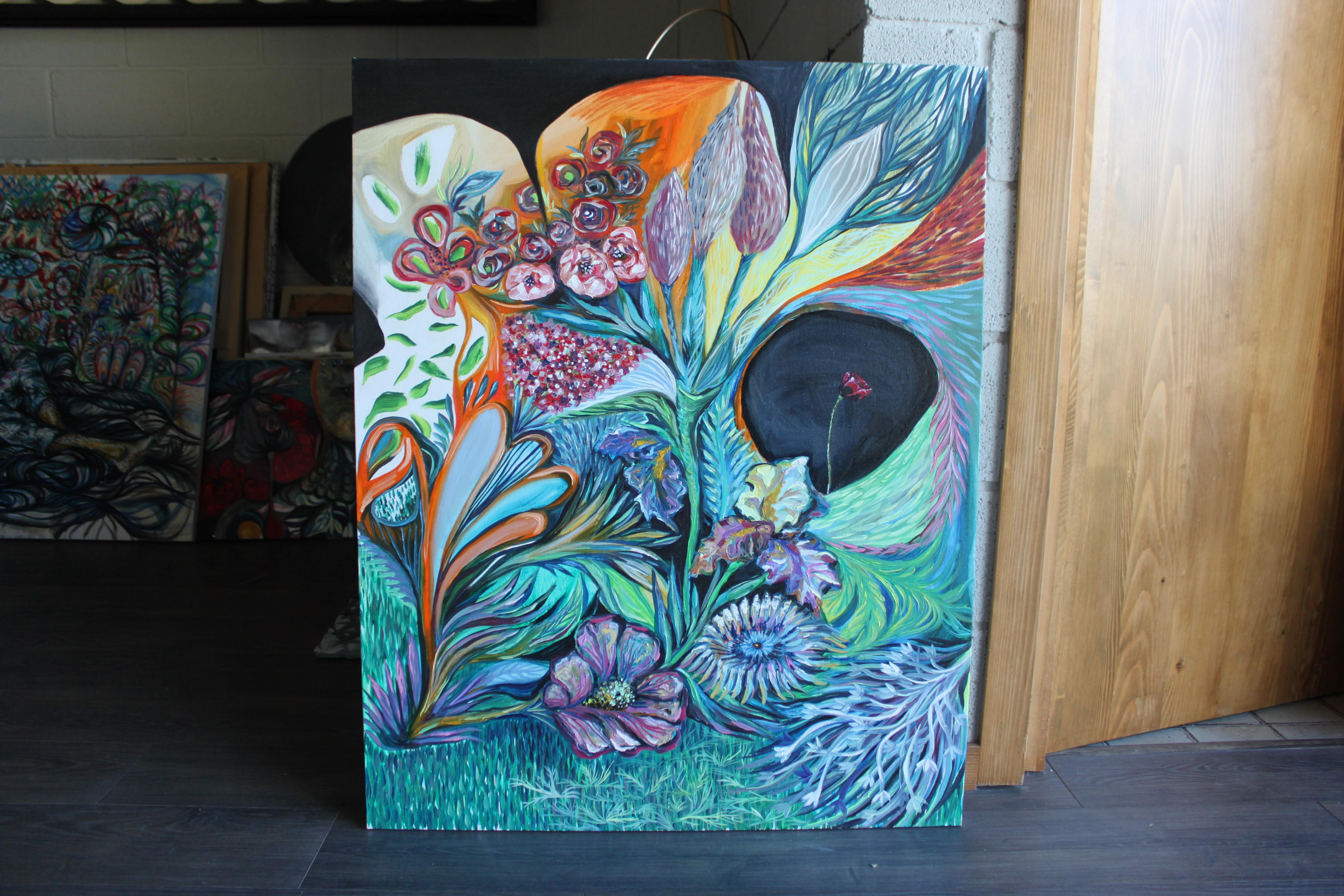 Zeitgenössische georgische Kunst von Ia Liparteliani - Kiss your Flower im Angebot 3