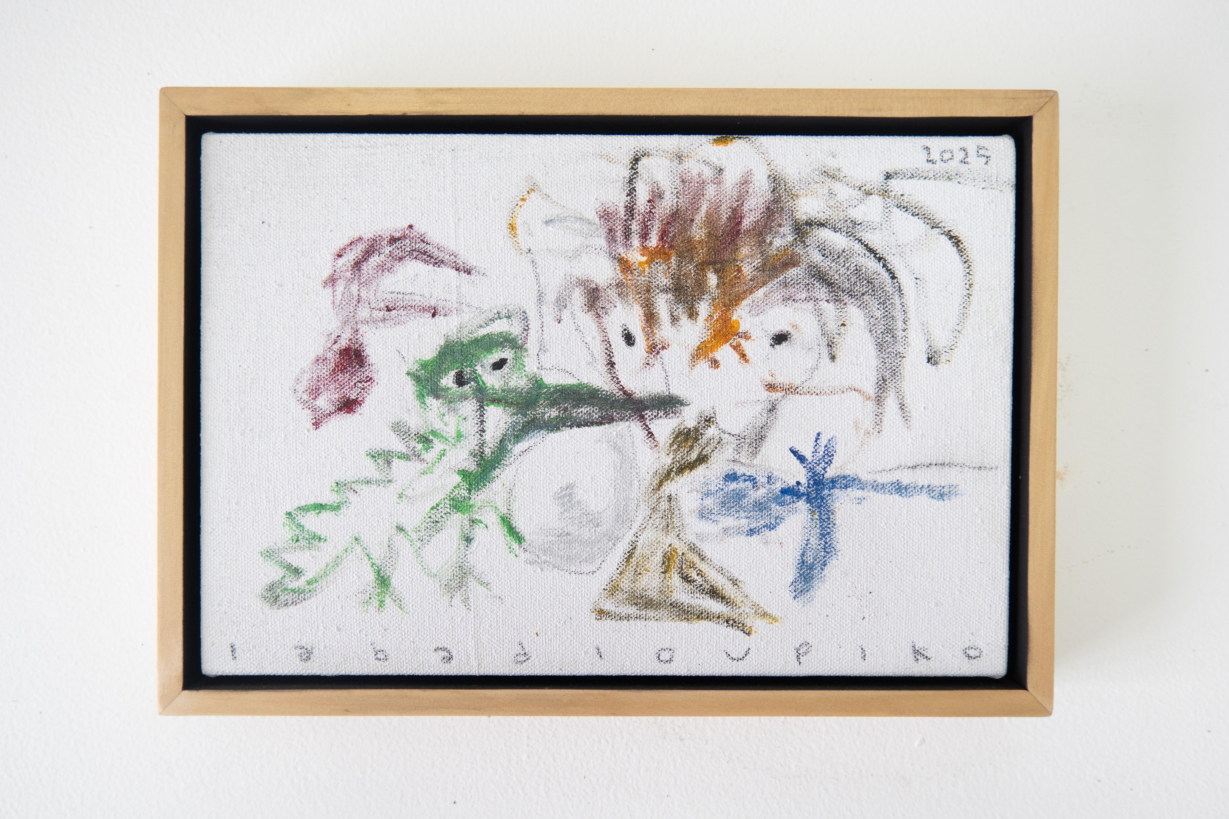 Iabadiou Piko Abstract Painting - Talking Beaks