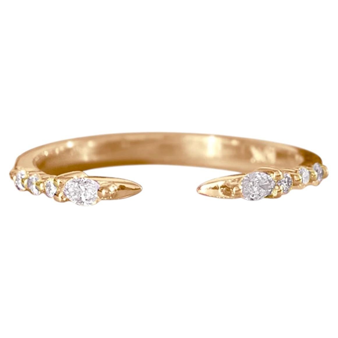 Iabet Cuff Ring in 14K Gold & Diamonds by Anastassia Sel Jewelry