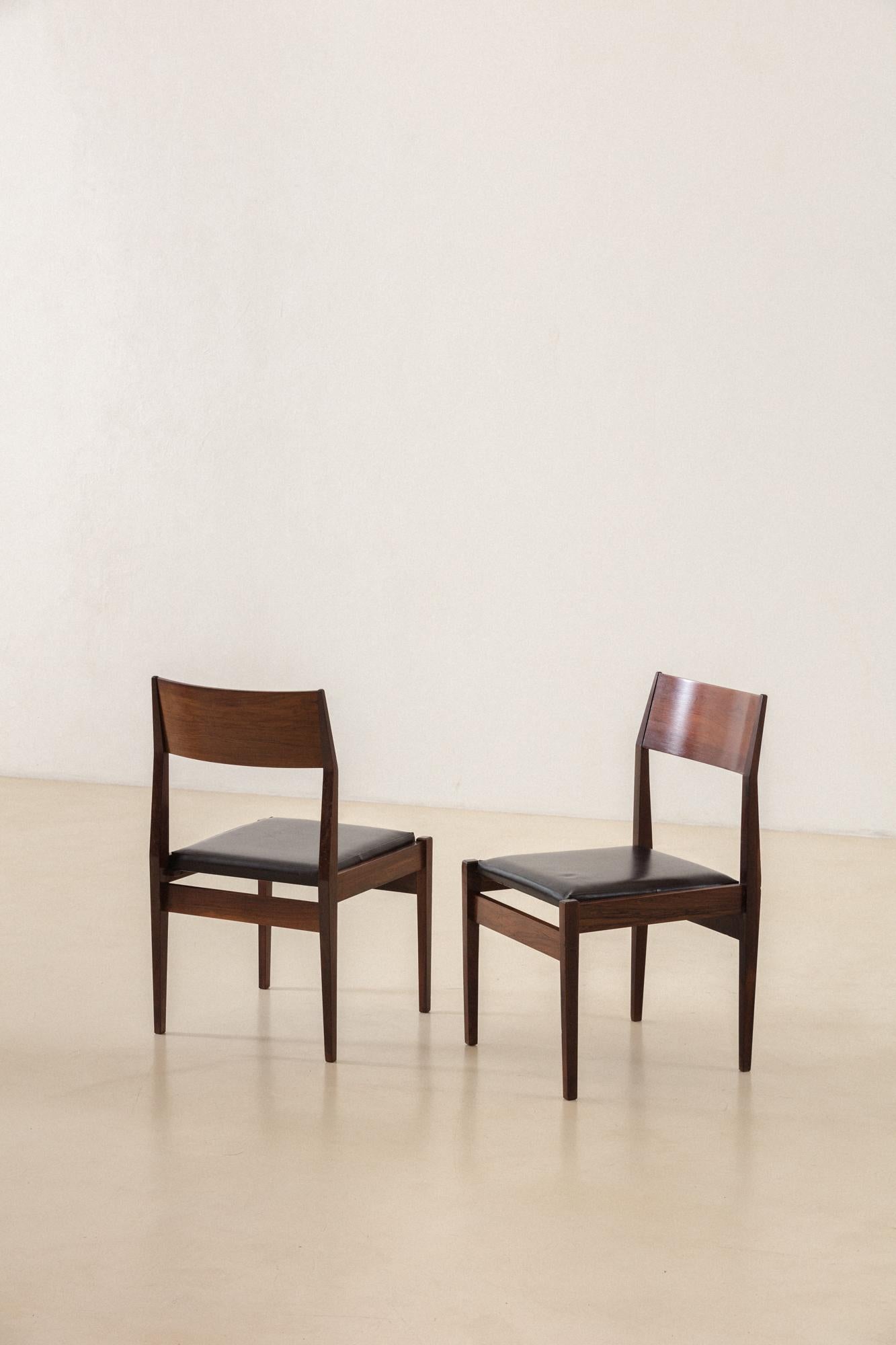 Mid-20th Century Iadê Rosewood Dining Chairs, Italo Bianchi, 1950s For Sale