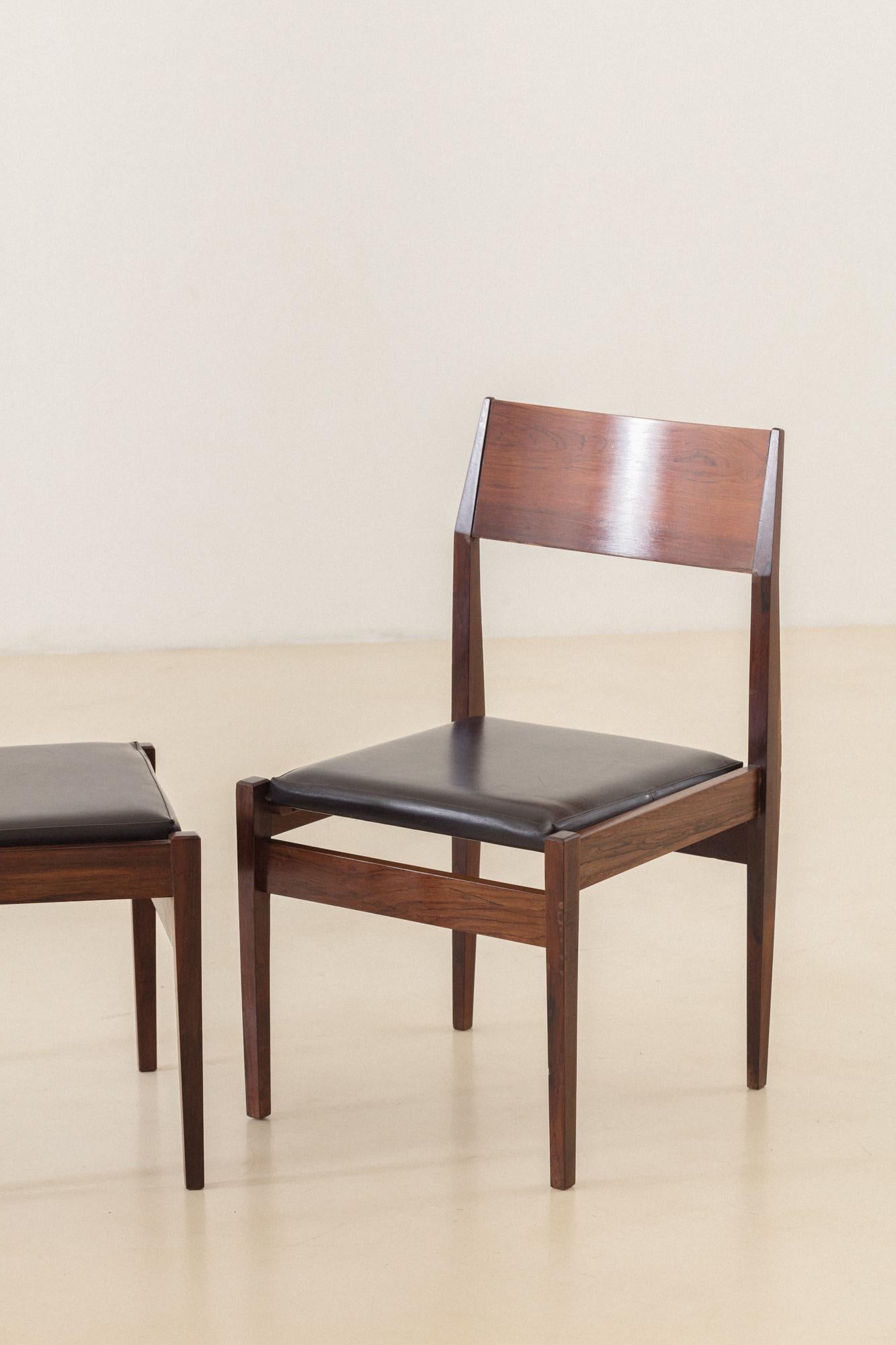 Iadê Rosewood Dining Chairs, Italo Bianchi, 1950s For Sale 1