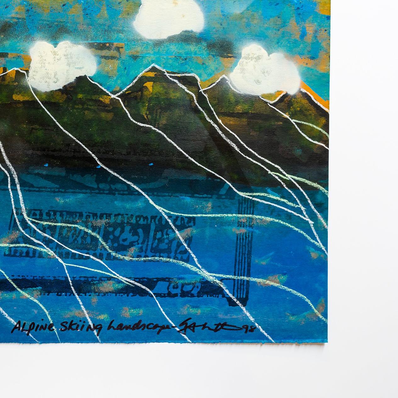 Iain Baxter& „Alpine Ski-Landschaft“, Konzeptionelles Monoprint-Gemälde  im Angebot 1