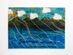 Used Iain Baxter& "Alpine Skiing Landscape" Conceptual Monoprint Painting 