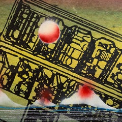 Iain Baxter& "Correcting Landscape" Conceptual Monoprint Painting