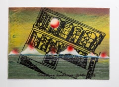 Iain Baxter& "Correcting Landscape" Conceptual Monoprint Painting 