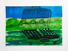 Iain Baxter& "Deflecting Landscape" Conceptual Monoprint Painting 