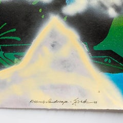 Iain Baxter& "Kissing Landscape" Conceptual Monoprint Painting