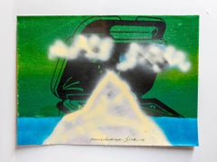 Iain Baxter& "Kissing Landscape" Conceptual Monoprint Painting 