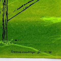 Iain Baxter& "Reaching Landscape" Conceptual Monoprint Painting