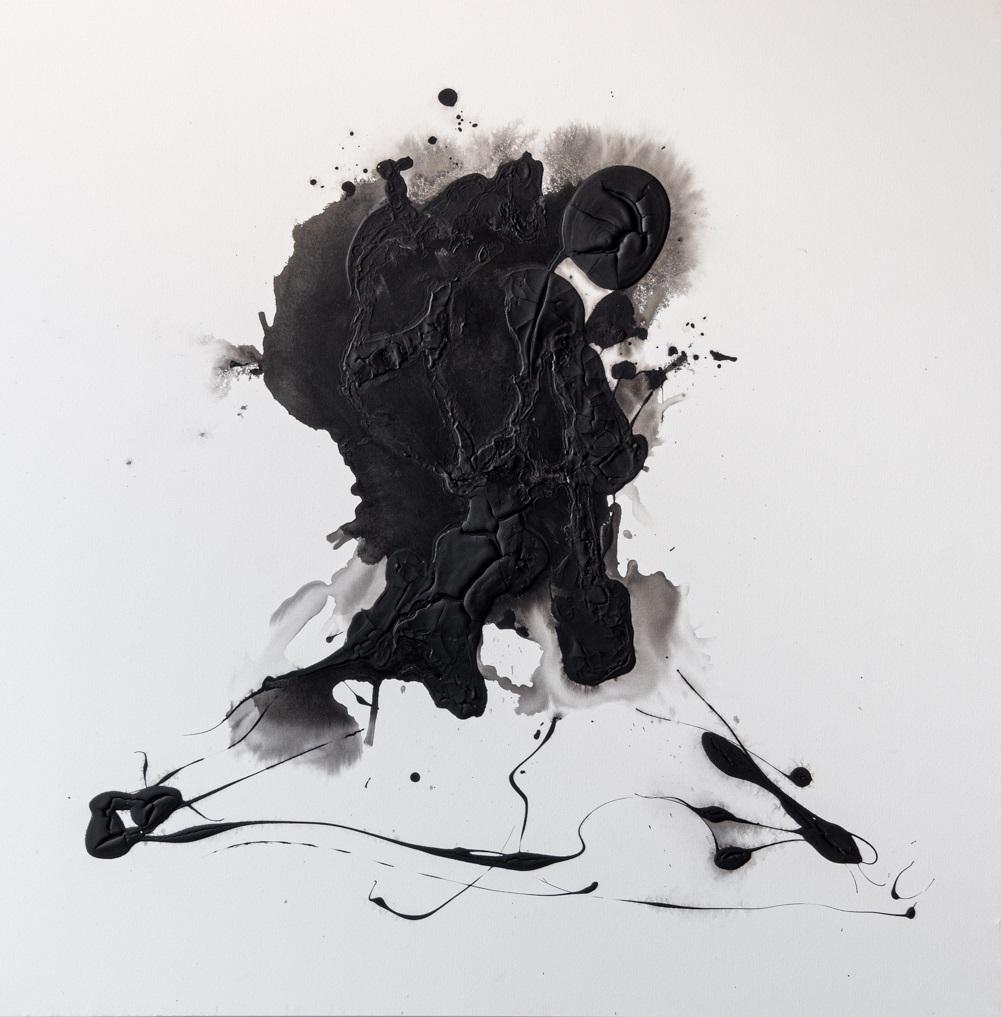 ARTWORK Black Abstract Painting by Spanish Artist Iñaki Moreno 2022