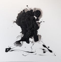 ARTWORK Schwarze abstrakte Malerei des spanischen Künstlers Iñaki Moreno 2022