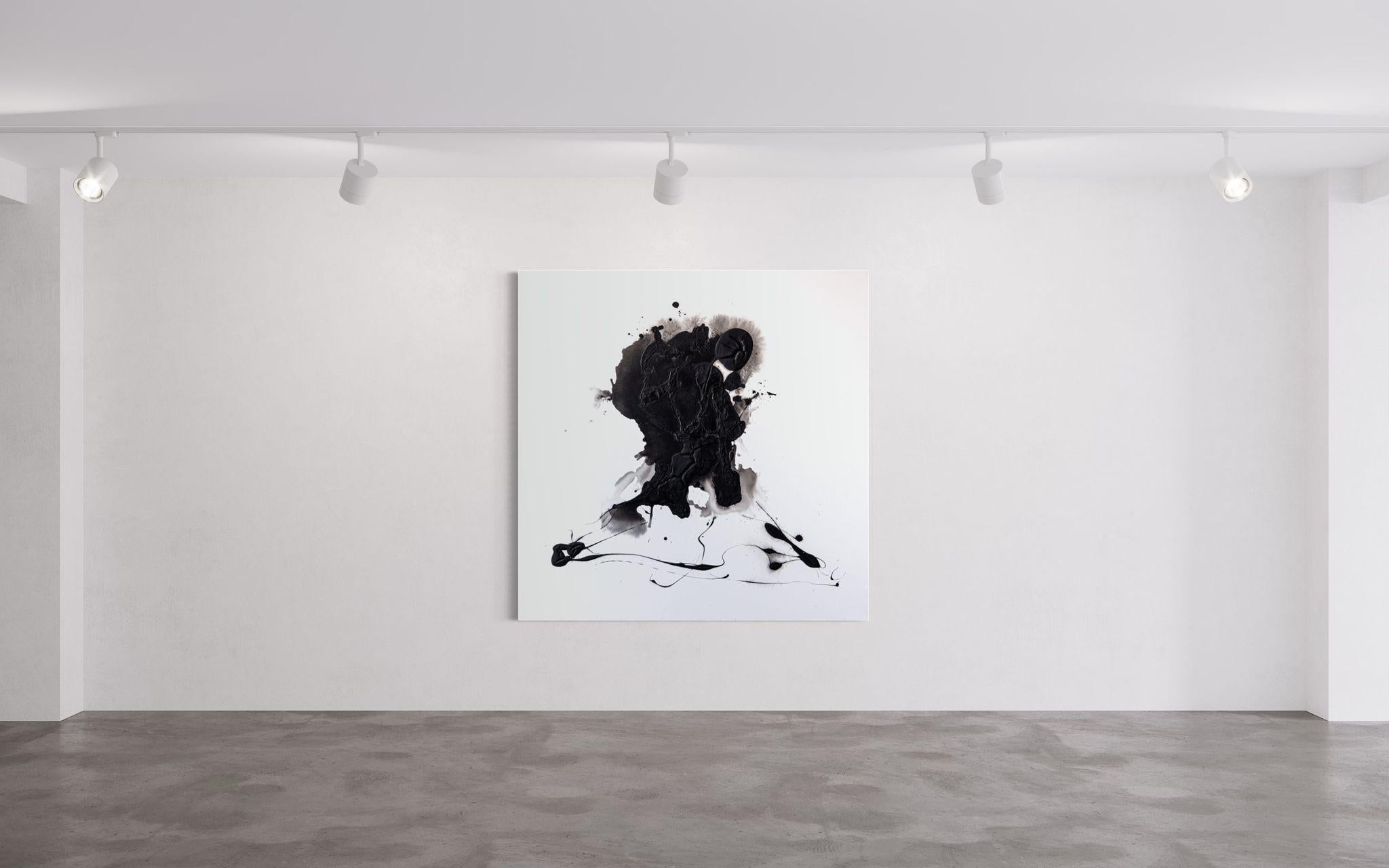 ARTWORK Schwarze abstrakte Malerei des spanischen Künstlers Iñaki Moreno 2022 3