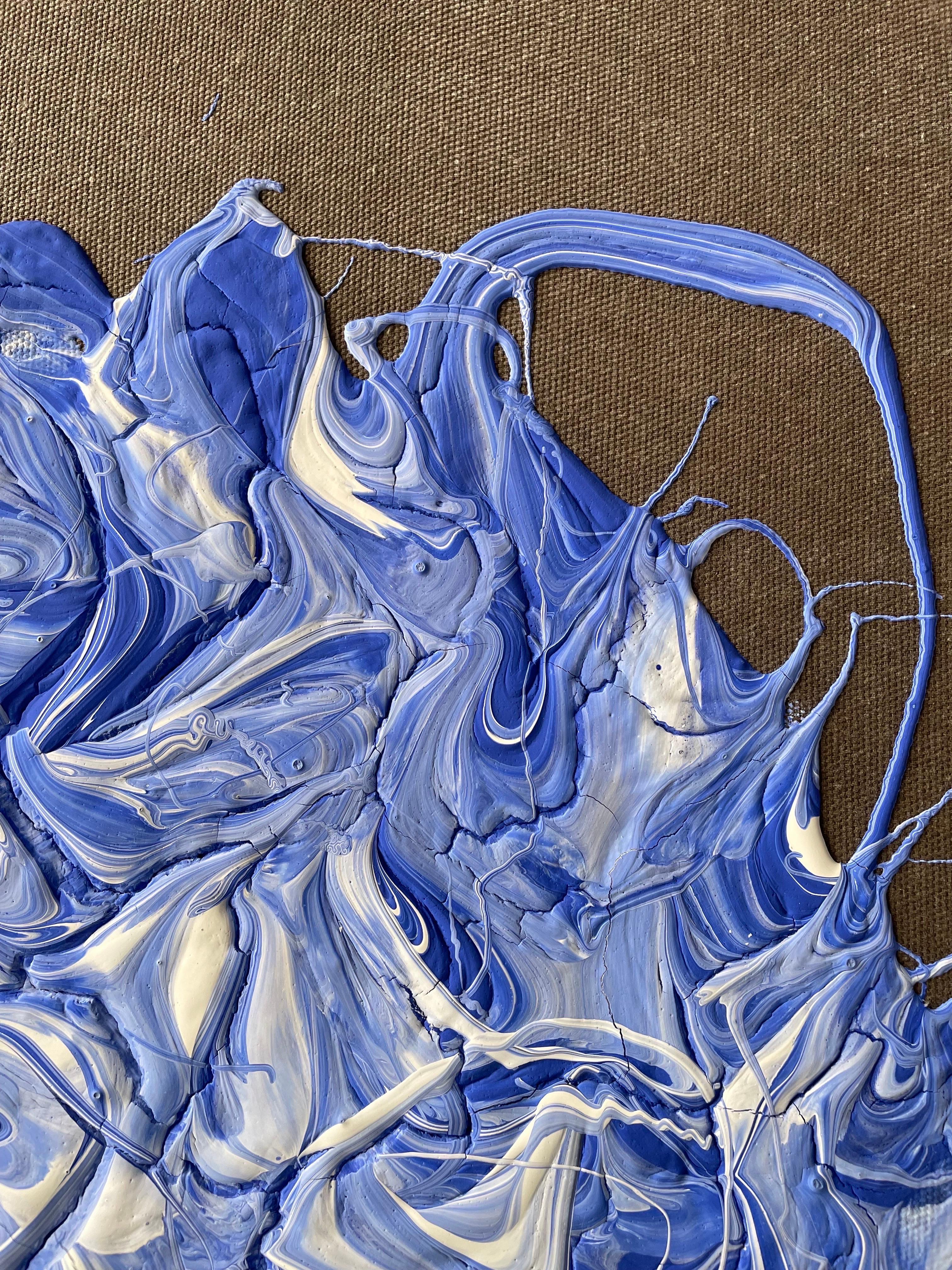 ABSTRACT Pittura Blu Turchese Texture Artista Spagnolo Iñaki Moreno 2023 2