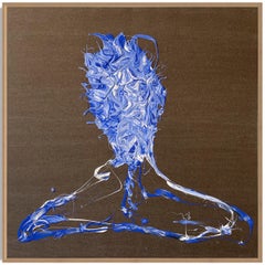 ABSTRACT Pittura Blu Turchese Texture Artista Spagnolo Iñaki Moreno 2023