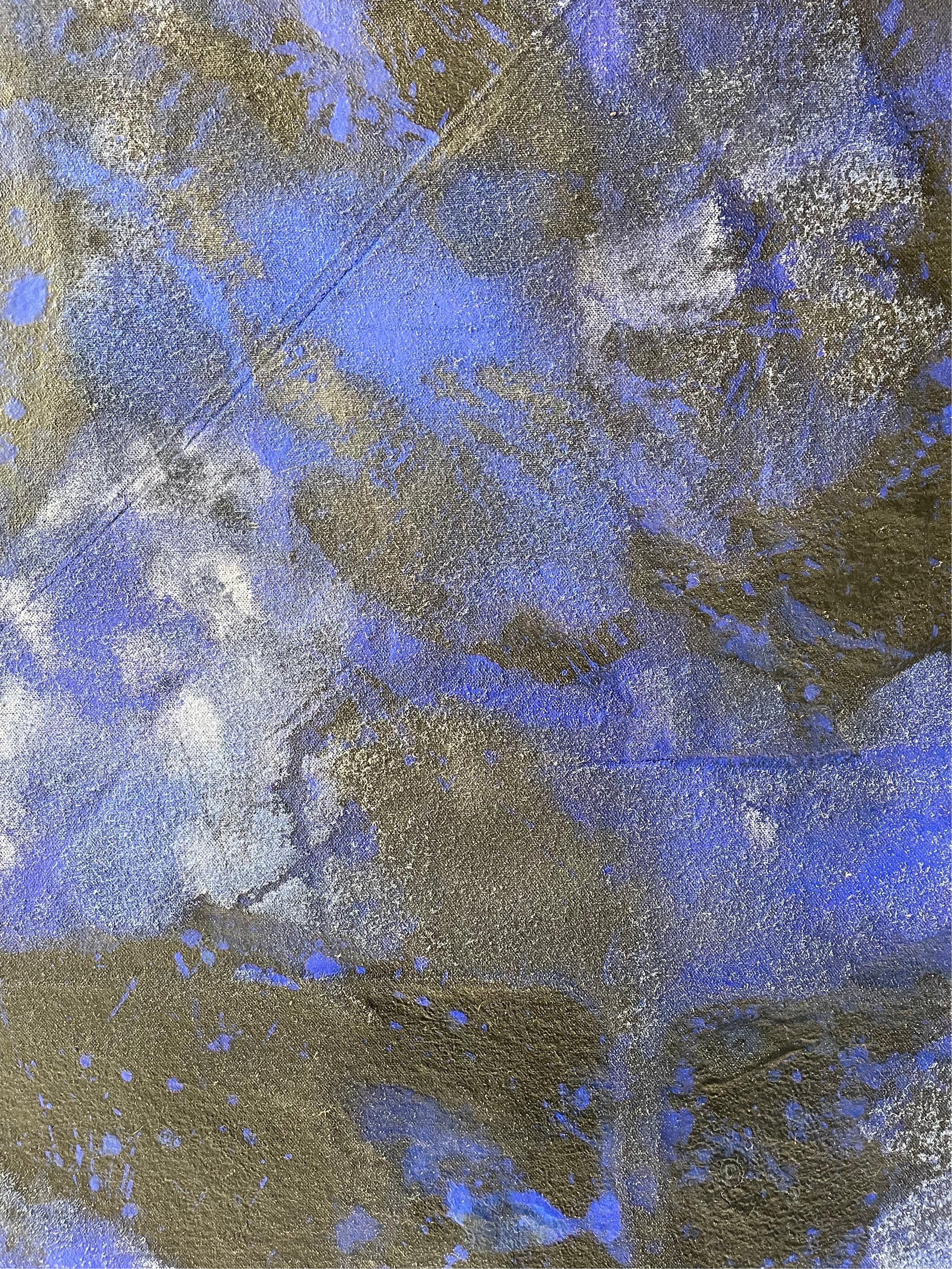 ABSTRACT Painting Texture Blue Contemporary Spanish Artist Iñaki Moreno 2022 2