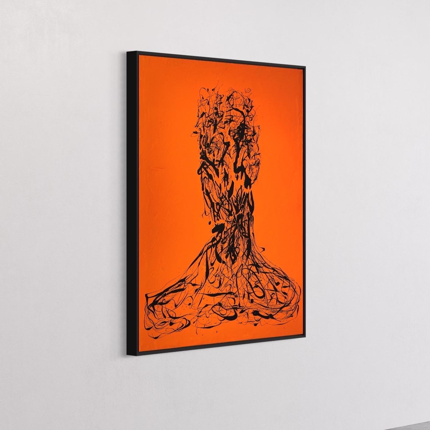 ABSTRACT Pittura Texture Arancione Artista contemporaneo spagnolo Iñaki Moreno 2023 6
