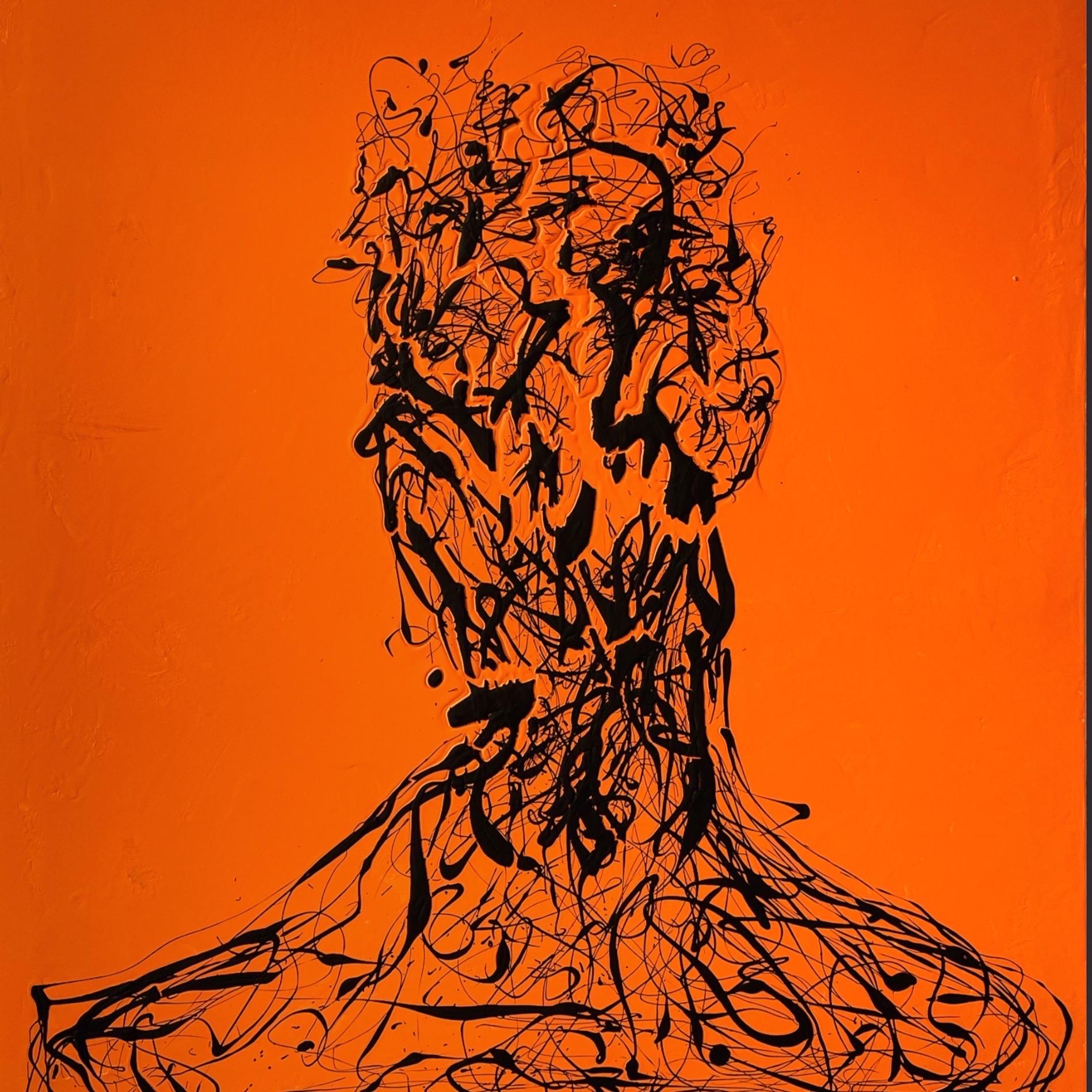 ABSTRACT Painting Texture Orange Contemporary Spanish Artist Iñaki Moreno 2023 3