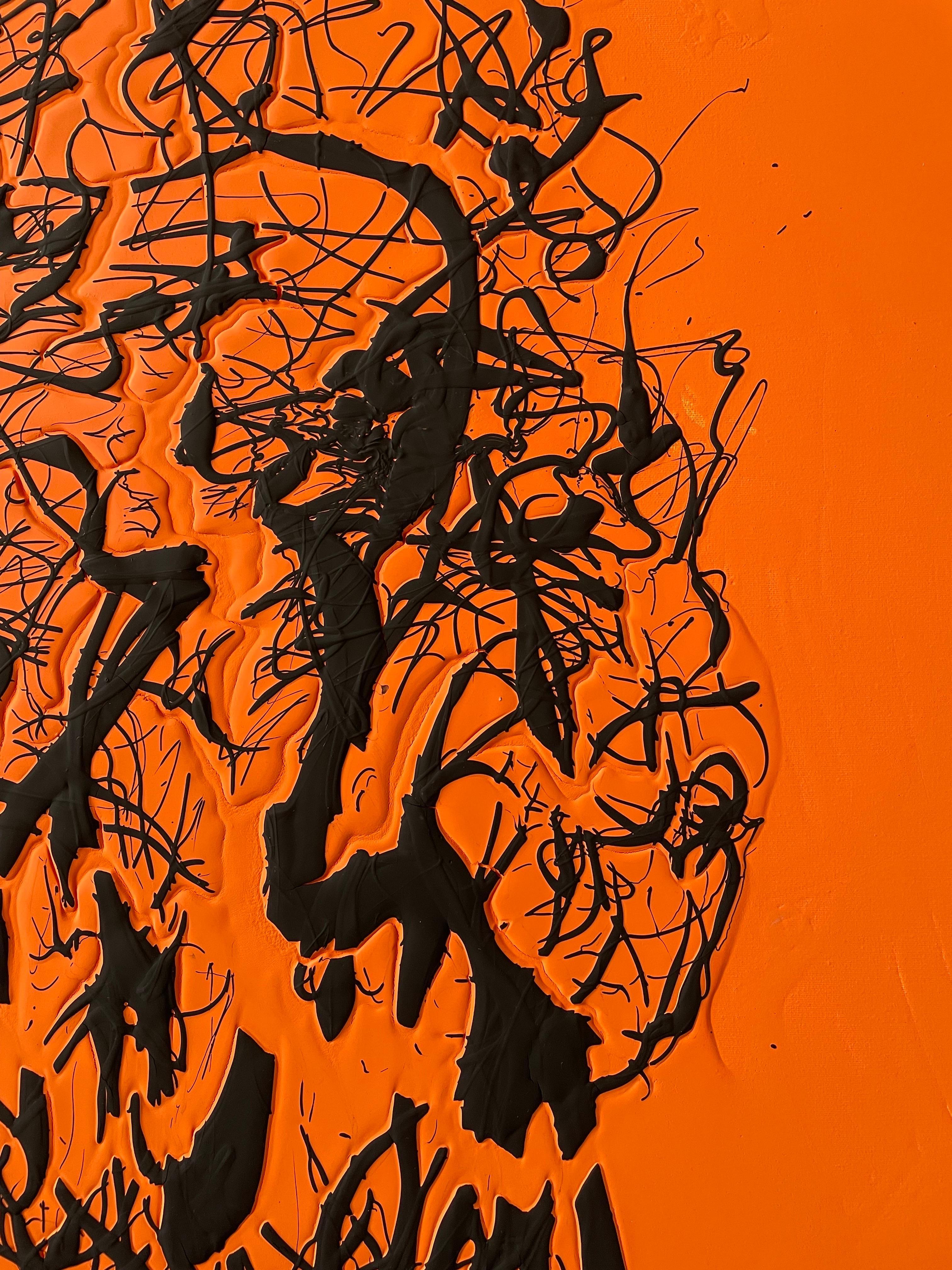 ABSTRACT Painting Texture Orange Contemporary Spanish Artist Iñaki Moreno 2023 4