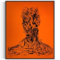 ABSTRACT Painting Texture Orange Contemporary Spanish Artist Iñaki Moreno 2023