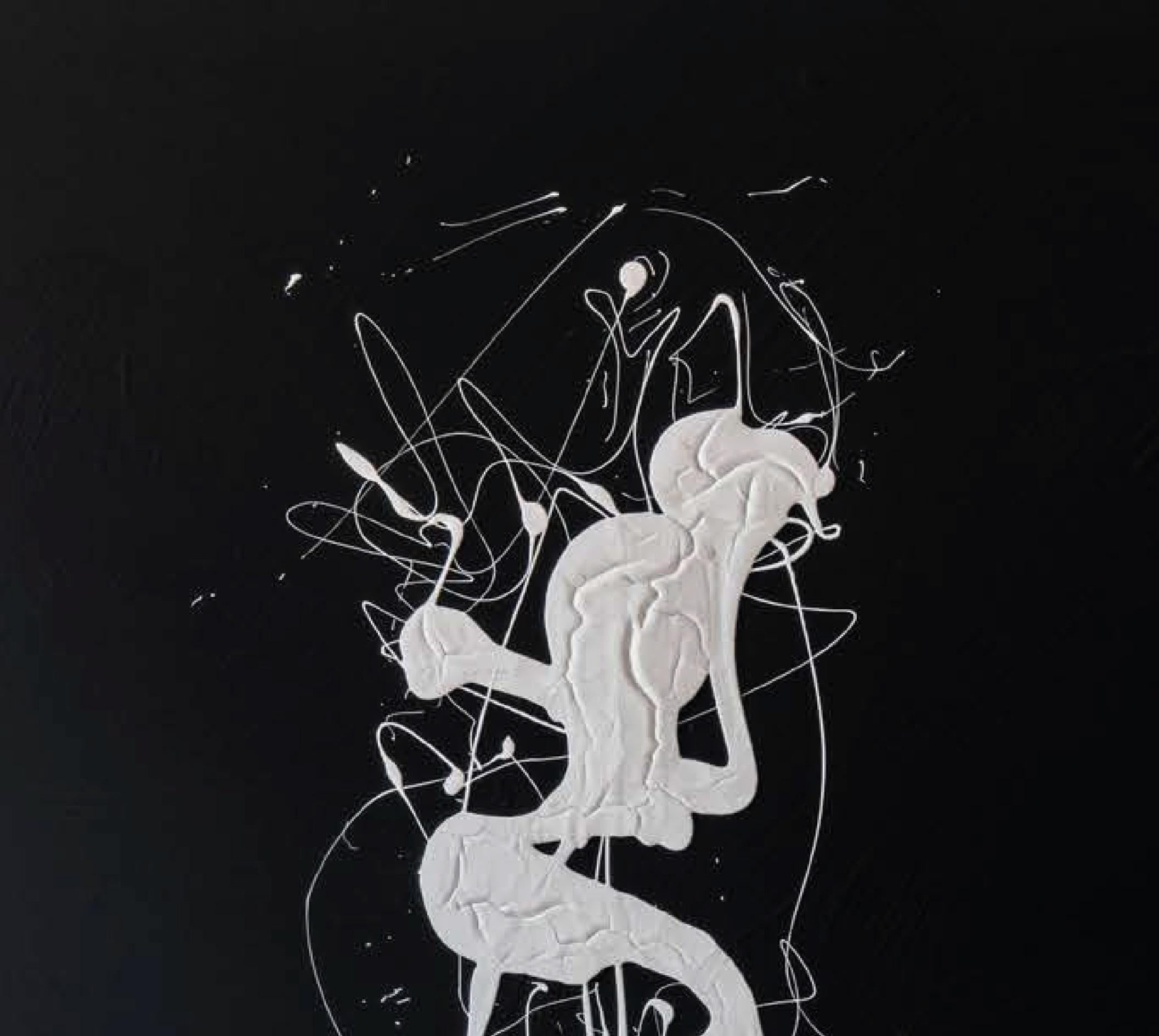 ABSTRACT Malerei Schwarz-Weiß-Textur Spanischer Künstler Iñaki Moreno 2022 3