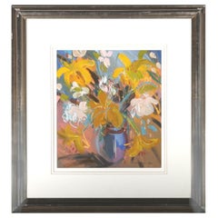 Irene Lesley Main (b.1959) - 1989 Oil, Yellow Lilies