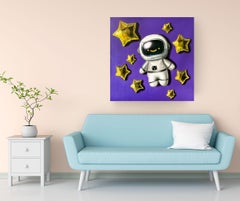 Astronauta  - pittura a olio originale di natura morta iperrealista - pop art contemporanea