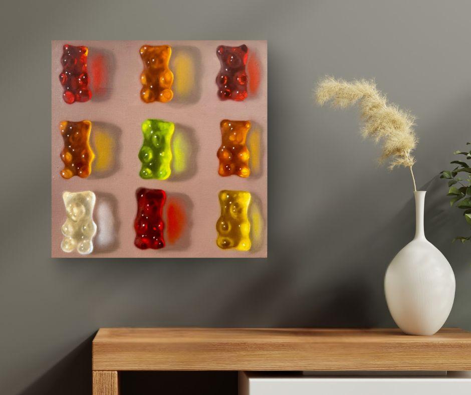 Bears + Bears I -original still life realism oil painting- Pop Art artwork For Sale 4