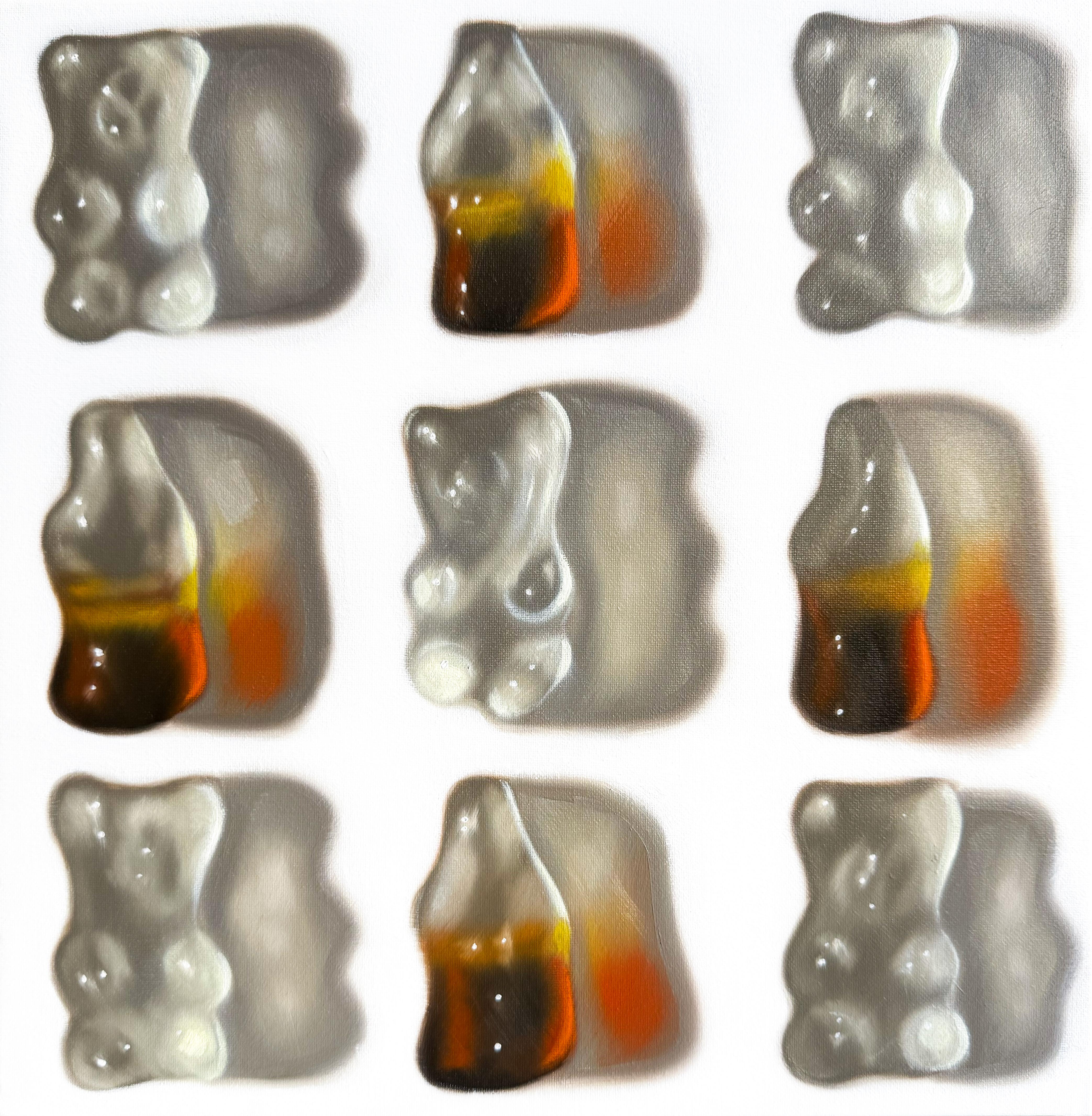 Bären + Cola - originales Stillleben Realismus Ölgemälde - Pop Art Kunstwerk