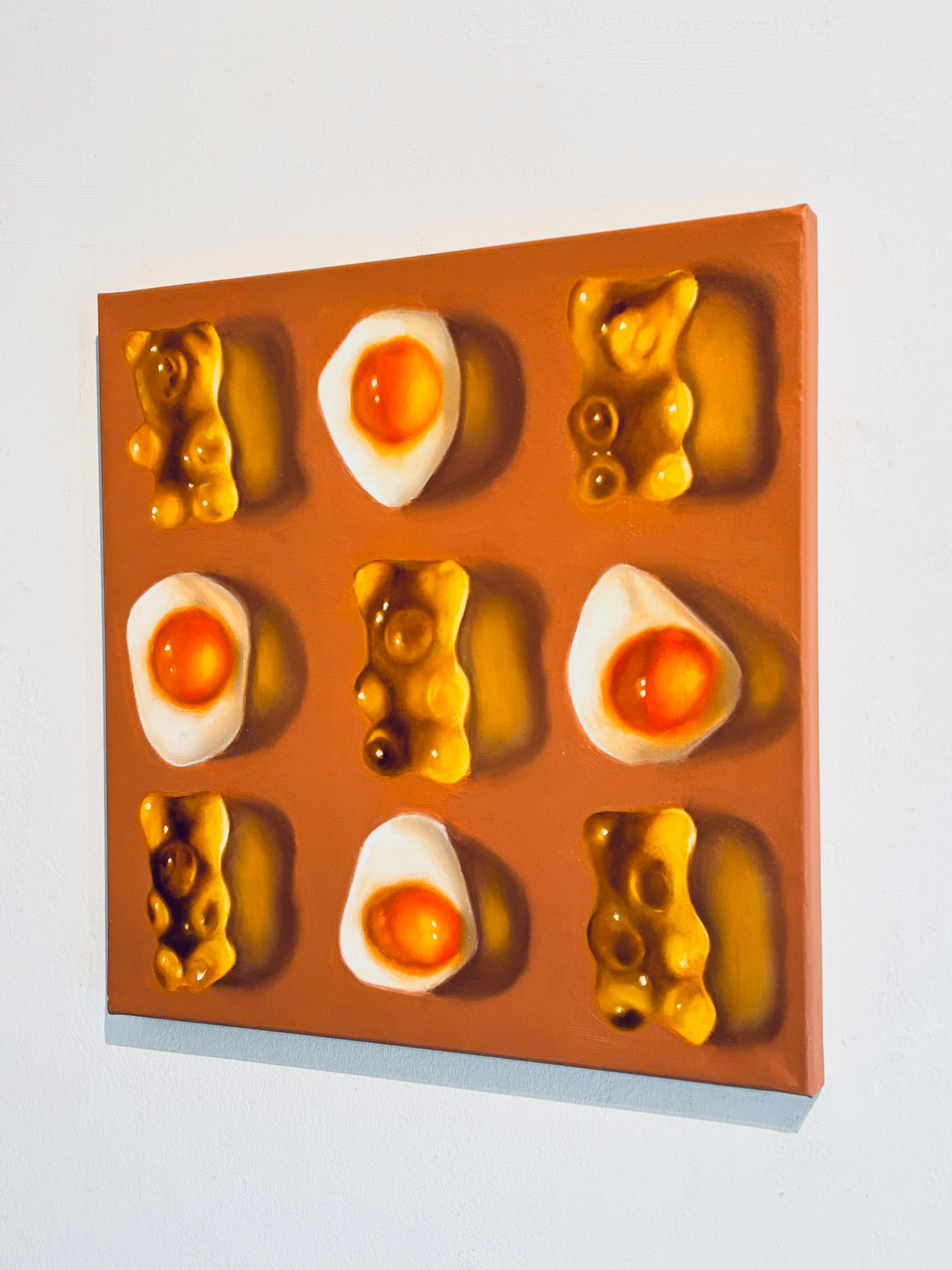 Bären + Eier -Original Stillleben Realismus Ölgemälde- Pop Art Kunstwerk (Abstrakter Impressionismus), Painting, von Ian Bertolucci