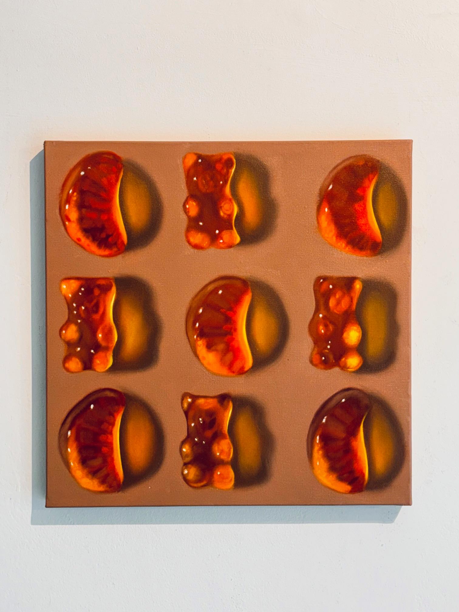 Bears + Tangerines -original still life realism oil painting- Pop Art artwork For Sale 1