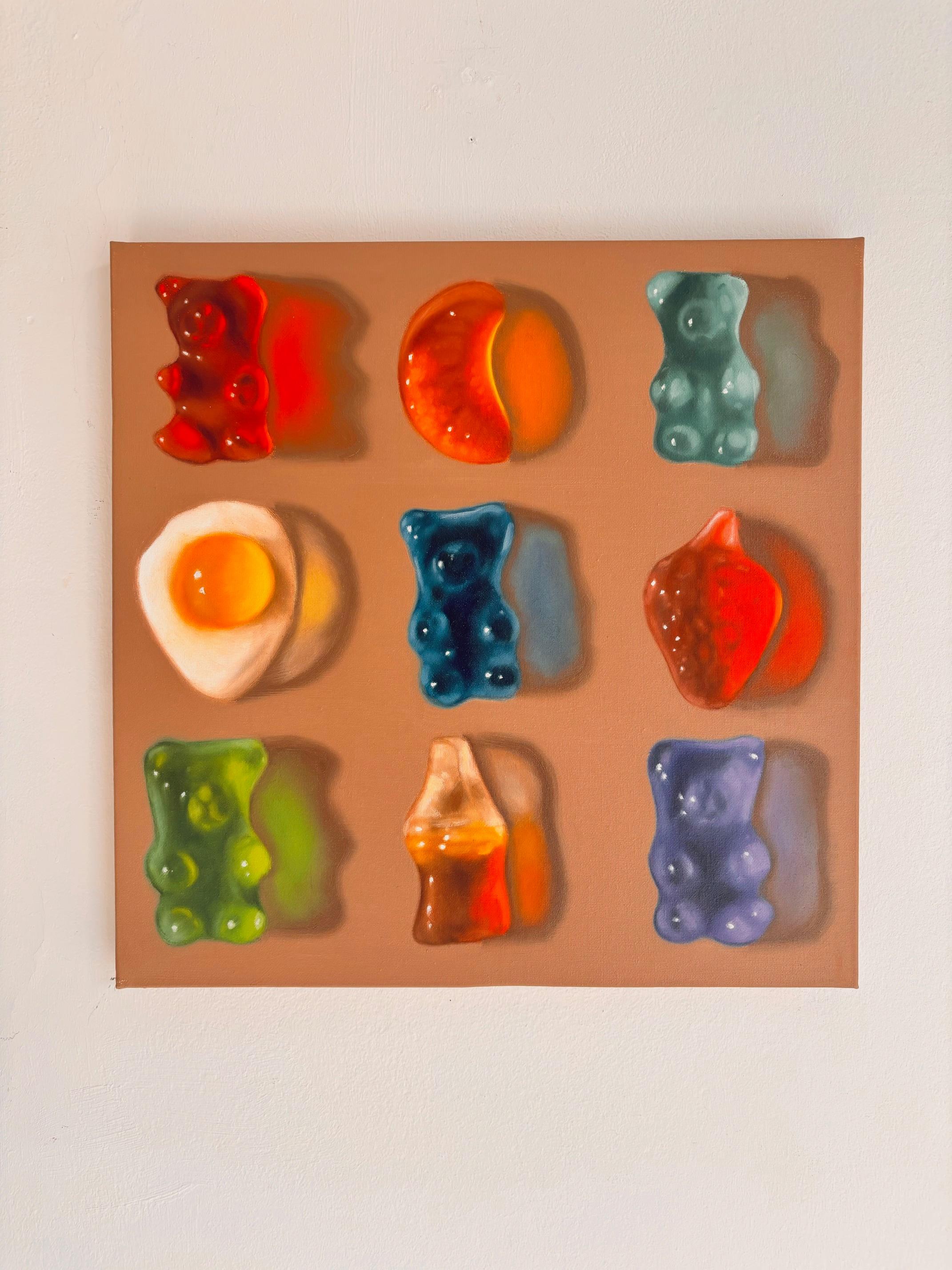 Candy Mix - Original Stilleben Realismus Kunstwerk - Ölgemälde - Pop Art im Angebot 2