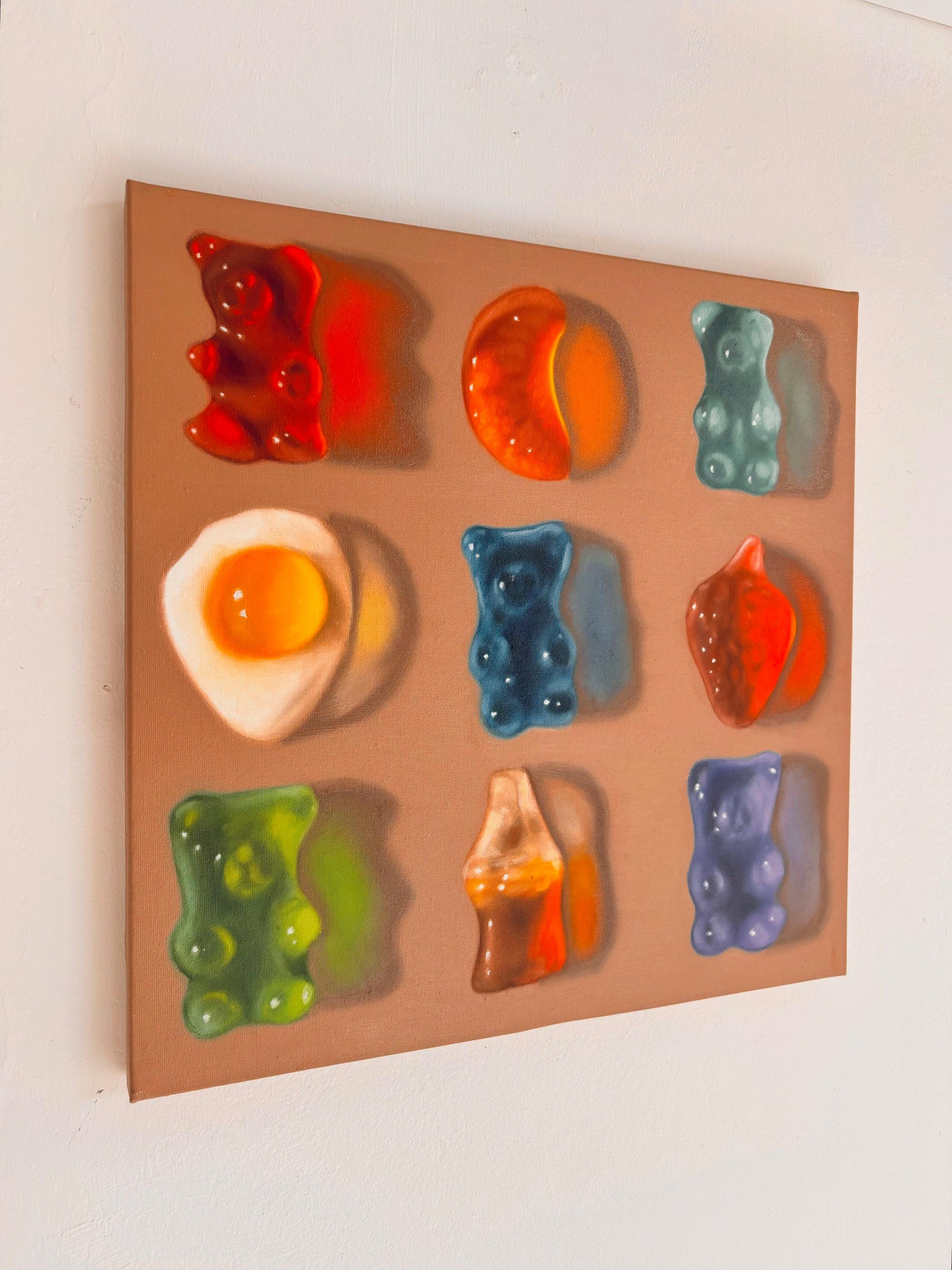 Candy Mix - Original Stilleben Realismus Kunstwerk - Ölgemälde - Pop Art im Angebot 3