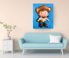 Cowboy  - pittura ad olio originale di natura morta iperrealista - pop art contemporanea