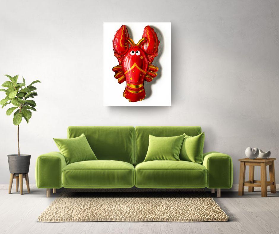 Lobster I -original pop art realism oil painting- contemporary art - Red Still-Life Painting by Ian Bertolucci
