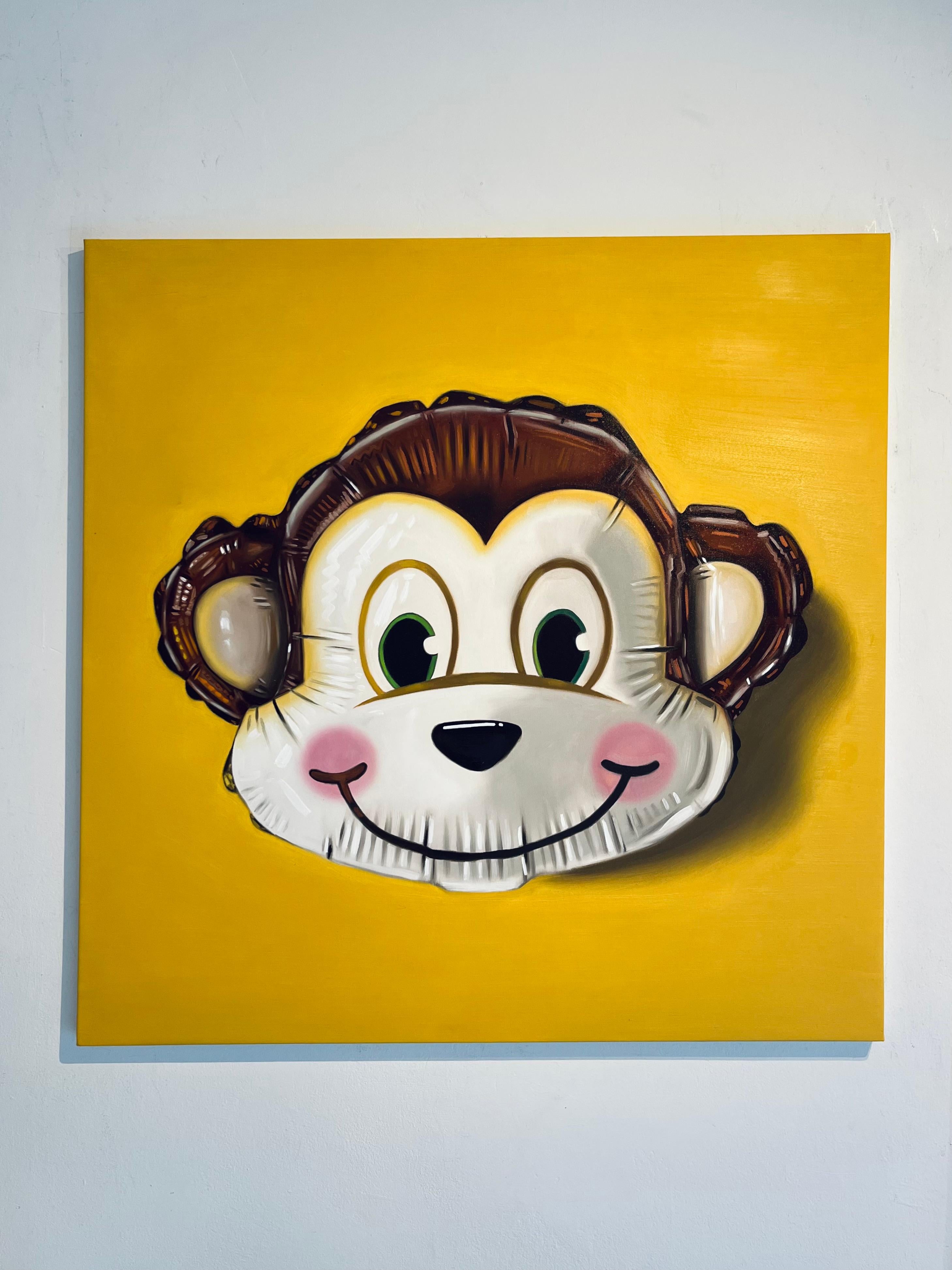 Monkey- Hyperréalisme original Nature morte - Peintures de la vie sauvage - Art Contemporary en vente 1