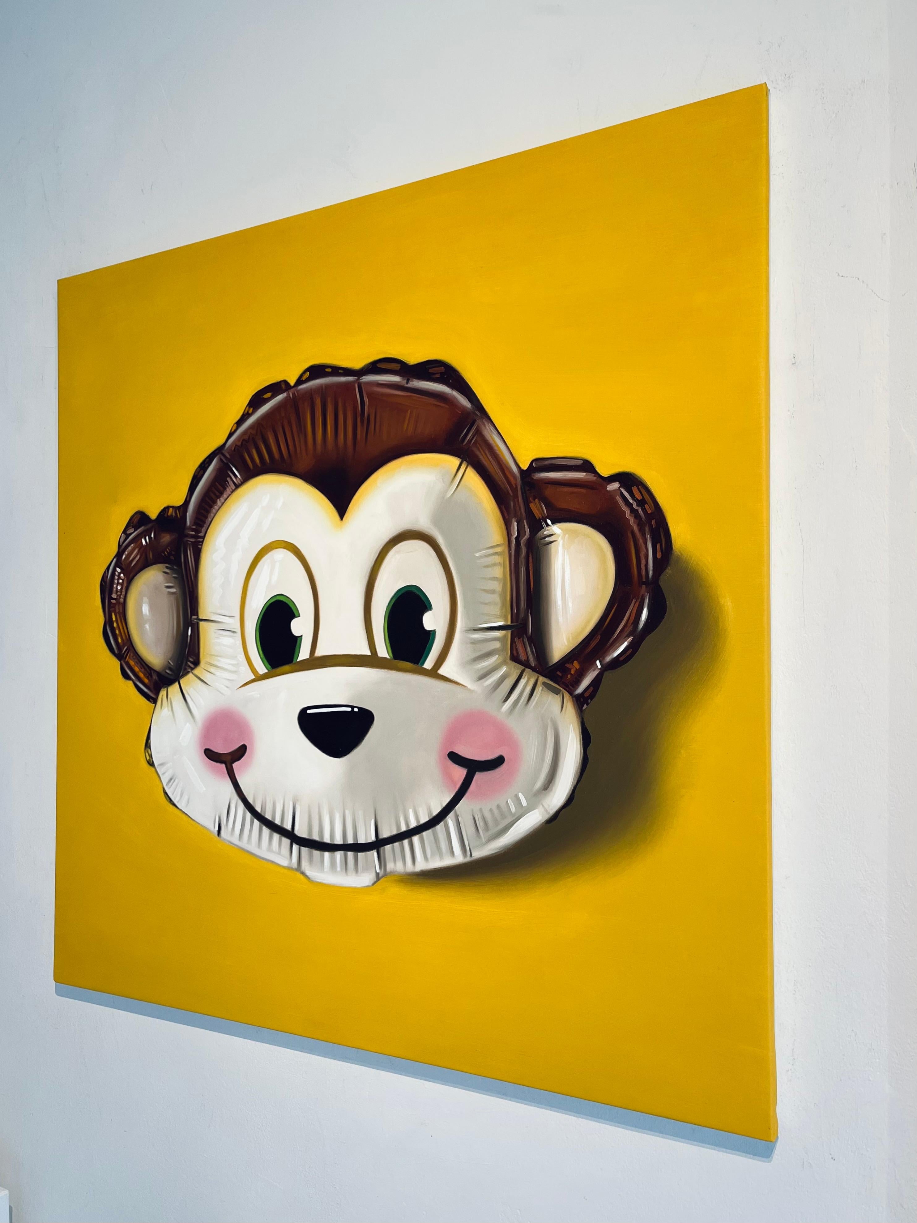 Monkey- Hyperréalisme original Nature morte - Peintures de la vie sauvage - Art Contemporary en vente 2