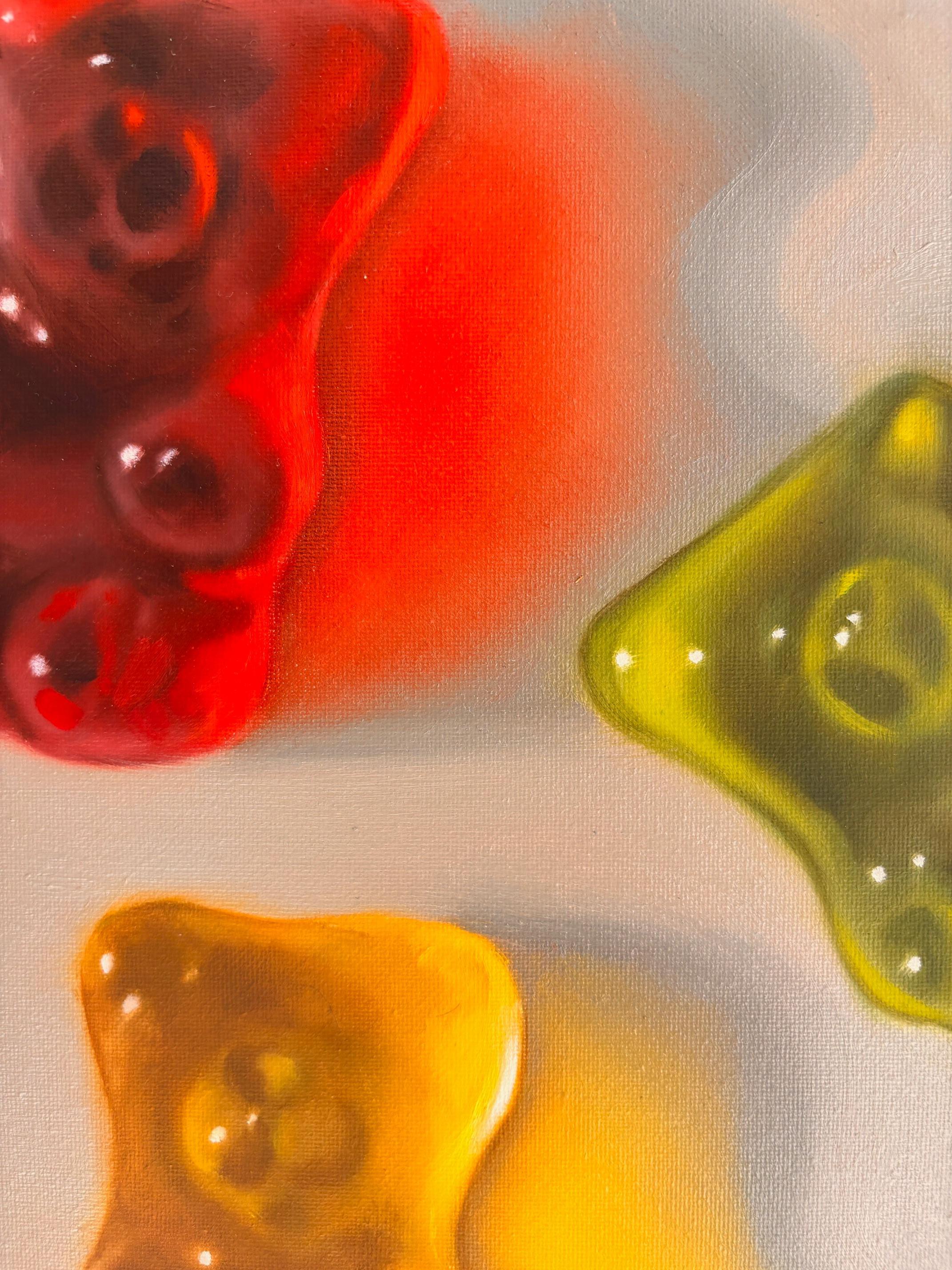 Rot, Grün, Gelb - Original Stilleben Realismus Kunstwerk - Ölgemälde - Pop Art im Angebot 2
