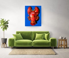Red Lobster- original Oil on Canvas Still Life, Hyper-Realism, Signed, 100x80 cm